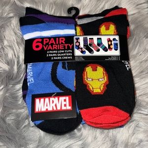 Men's 6-pack Variety Socks, 10-13, marvel Avengers